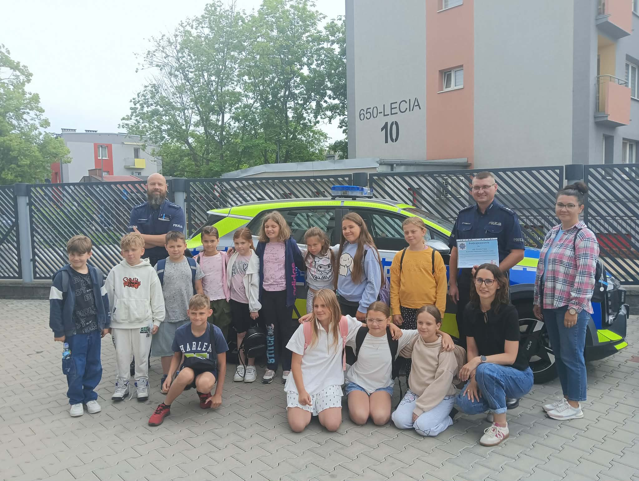Wycieczka klasy 3a do Komendy Powiatowej Policji w Turku