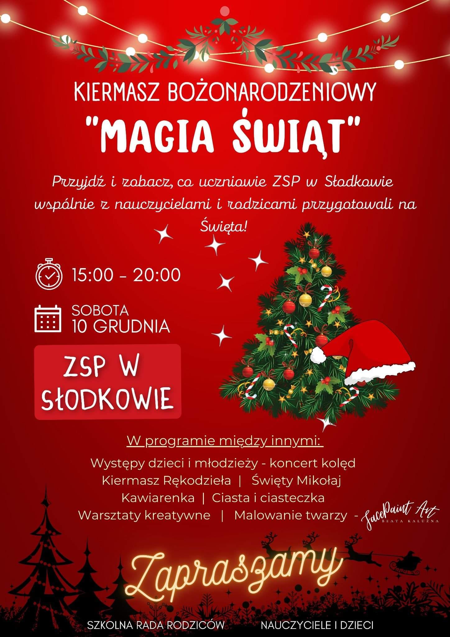 Kiermasz Bożonarodzeniowy – budynek ZSP Słodków