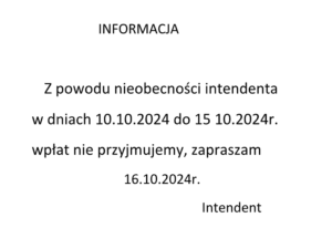 nieobecność intendenta