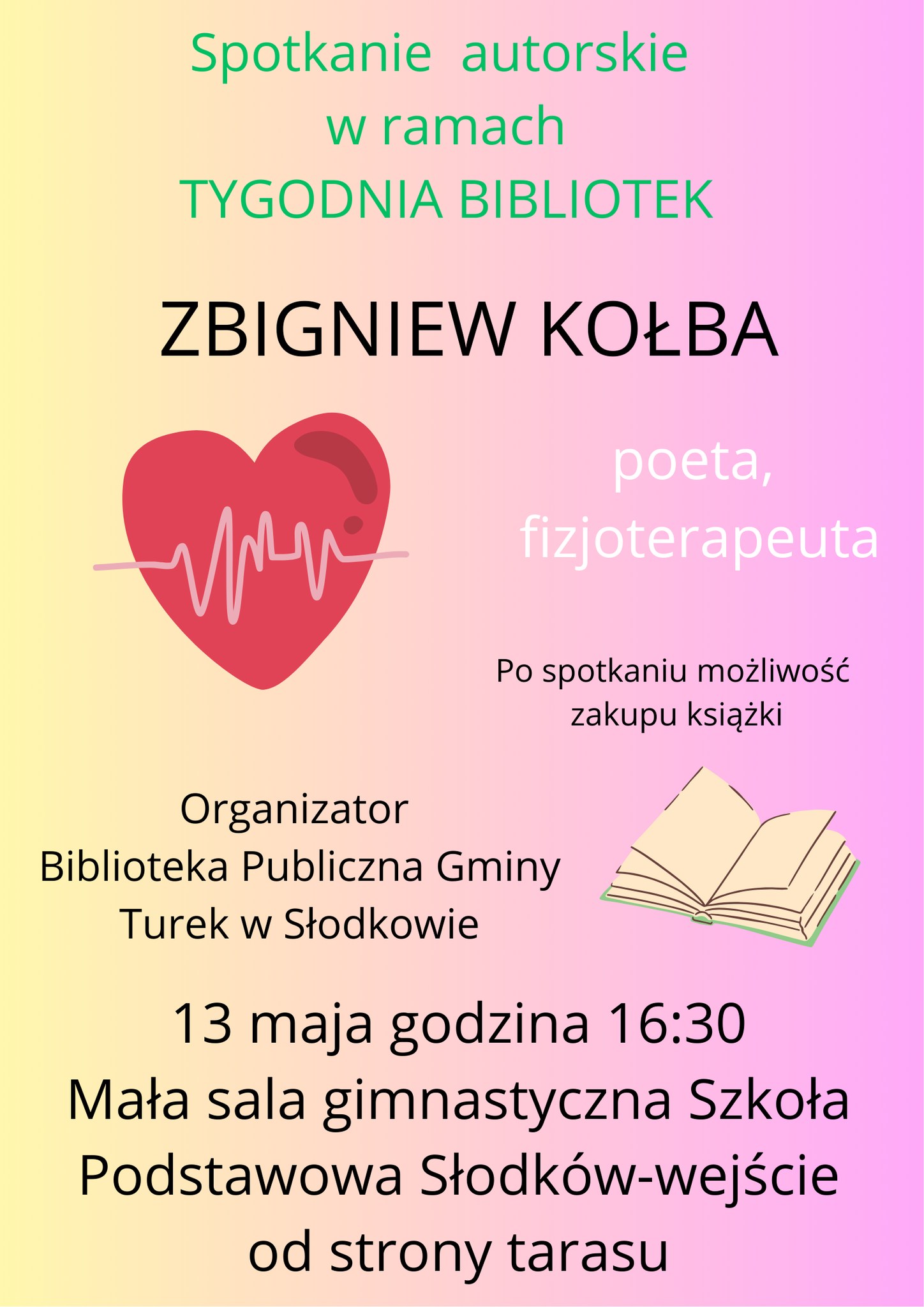 Spotkanie autorskie w bibliotece          w Słodkowie