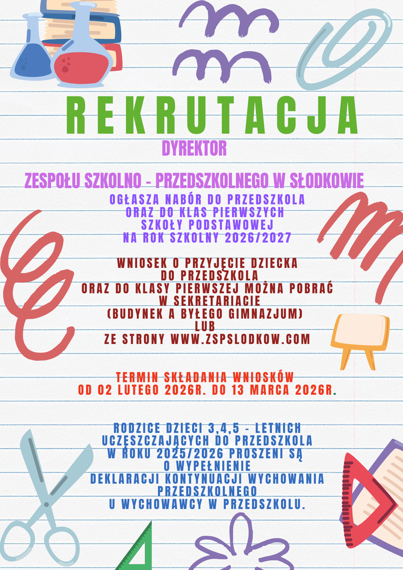 Rekrutacja na rok szkolny 2026 2027