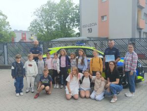 Wycieczka klasy 3a do Komendy Powiatowej Policji w Turku